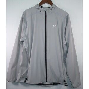 Asrv DSG 1051 Lightweight Aerotex Windbreaker Jacket Light Gray Hoodie Size L